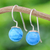 Sterling silver and reconstituted turquoise drop earrings, 'Beautiful Orbs' - Sterling Silver and Recon. Turquoise Drop Earrings (image 2) thumbail