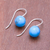 Sterling silver and reconstituted turquoise drop earrings, 'Beautiful Orbs' - Sterling Silver and Recon. Turquoise Drop Earrings (image 2b) thumbail