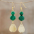 Quartz dangle earrings, 'Green Glimmer' - Green Quartz Beaded Dangle Earrings from Thailand (image 2) thumbail