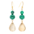 Quartz dangle earrings, 'Green Glimmer' - Green Quartz Beaded Dangle Earrings from Thailand