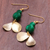 Quartz dangle earrings, 'Green Glimmer' - Green Quartz Beaded Dangle Earrings from Thailand (image 2b) thumbail