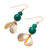 Quartz dangle earrings, 'Green Glimmer' - Green Quartz Beaded Dangle Earrings from Thailand (image 2c) thumbail