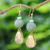 Jade dangle earrings, 'Golden Ancient' - Jade Dangle Earrings Crafted in Thailand (image 2) thumbail