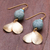 Jade dangle earrings, 'Golden Ancient' - Jade Dangle Earrings Crafted in Thailand