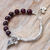 Quartz beaded bracelet, 'Forest Velvet' - Floral Purple Quartz Beaded Bracelet from Thailand (image 2) thumbail