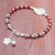 Carnelian beaded pendant bracelet, 'Fiery Hill Tribe' - Carnelian Beaded Pendant Necklace from Thailand (image 2c) thumbail