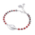 Carnelian beaded pendant bracelet, 'Fiery Hill Tribe' - Carnelian Beaded Pendant Necklace from Thailand (image 2d) thumbail
