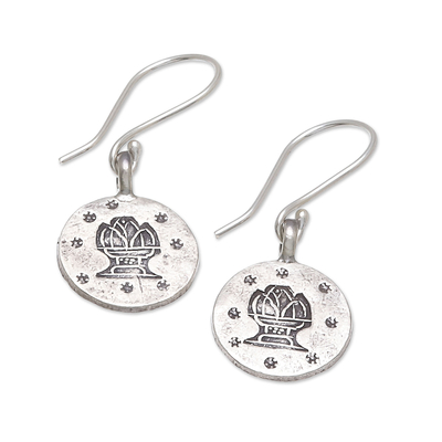 Silver dangle earrings, 'Karen Aquarius' - Karen Silver Aquarius Dangle Earrings from Thailand