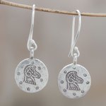 Silver dangle earrings, 'Karen Aries' - Karen Silver Aries Dangle Earrings from Thailand