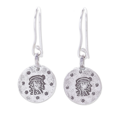 Silver dangle earrings, 'Karen Virgo' - Karen Silver Virgo Dangle Earrings from Thailand