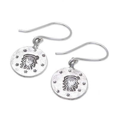 Silver dangle earrings, 'Karen Virgo' - Karen Silver Virgo Dangle Earrings from Thailand