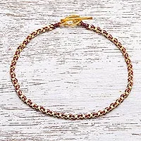 Gold plated brass chain bracelet,