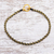 Gold plated brass chain bracelet, 'Golden Day in Black' - Gold Plated Brass Chain Bracelet in Brown from Thailand thumbail