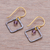 Amethyst dangle earrings, 'Violet Spark' - Amethyst and Sterling Silver Dangle Earrings from Thailand (image 2b) thumbail