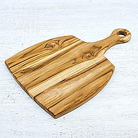 Teak wood cutting board, 'Cook with Love'