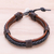 Leather wristband bracelet, 'Perfect Style in Black' - Braided Leather Wristband Bracelet in Black from Thailand thumbail