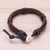 Leather wristband bracelet, 'Perfect Style in Black' - Braided Leather Wristband Bracelet in Black from Thailand (image 2c) thumbail