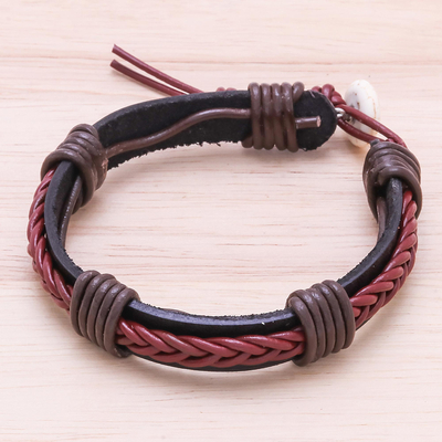 UNICEF Market  Light Brown Leather Braided Bracelet from Thailand - Braided  Paths in Light Brown