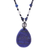 Lapis lazuli beaded pendant necklace, 'Deep Blue Charm' - Lapis Lazuli Beaded Pendant Necklace from Thailand (image 2d) thumbail