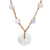 Jade and quartz macrame pendant necklace, 'Nature Spirit' - Jade and Quartz Pendant Necklace from Thailand thumbail