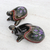 Dekoboxen aus Holz, (Paar) - Handbemalte dekorative Schildkrötenkästen aus floralem Holz (Paar)