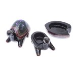 Wood decorative boxes, 'Turtle Couple' (pair) - Hand-Painted Floral Wood Decorative Turtle Boxes (Pair)