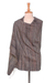 Silk and cotton blend shawl, 'Gorgeous Stripes in Brown' - Striped Silk and Cotton Blend Shawl in Brown from Thailand
