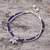 Lapis lazuli beaded bracelet, 'Deep Blue Elephant' - Elephant and Floral Lapis Lazuli Beaded Bracelet (image 2b) thumbail
