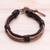 Leather wristband bracelet, 'Perfect Style in Light Brown' - Leather Wristband Bracelet with Braided Accent in Dark Brown