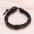 Leather wristband bracelet, 'Perfect Style in Dark Brown' - Leather Wristband Bracelet with Braided Accent in Brown (image 2) thumbail