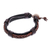 Leather wristband bracelet, 'Perfect Style in Dark Brown' - Leather Wristband Bracelet with Braided Accent in Brown thumbail