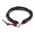 Leather wristband bracelet, 'Perfect Style in Dark Brown' - Leather Wristband Bracelet with Braided Accent in Brown (image 2e) thumbail