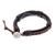 Leather wristband bracelet, 'Perfect Style in Dark Brown' - Leather Wristband Bracelet with Braided Accent in Brown (image 2f) thumbail