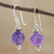 Amethyst dangle earrings, 'Violet Theme' - Amethyst Dangle Earrings from Thailand