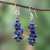 Lapis lazuli and cultured pearl earrings, 'Heaven's Gift' - Lapis Lazuli and Cultured Pearl Cluster Earrings thumbail