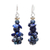 Lapis lazuli and cultured pearl earrings, 'Heaven's Gift' - Lapis Lazuli and Cultured Pearl Cluster Earrings