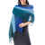 Cotton shawl, 'Cool Night' - Ombre Cotton Shawl in Blue from Thailand thumbail