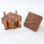 Teak wood coasters, 'Deep Nature' (set of 4) - Handmade Teak Wood Coasters from Thailand (Set of 4)