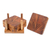Posavasos de madera de teca, (juego de 4) - Posavasos de madera de teca hechos a mano en Tailandia (juego de 4)