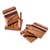 Posavasos de madera, (juego de 4) - Posavasos de madera rayada de Tailandia (lote de 4)