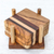 Posavasos de madera, (juego de 4) - Posavasos de madera rayada de Tailandia (lote de 4)