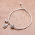 Silver charm bracelet, 'Turtle and Snail' - Turtle and Snail Karen Silver Charm Bracelet from Thailand (image 2b) thumbail