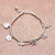 Silver beaded charm bracelet, 'Karen Fields' - Karen Silver Nature Themed Charm Bracelet from Thailand (image 2) thumbail