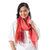 Cotton scarves, 'Delightful Breeze in Red' (pair) - Cotton Wrap Scarves in Red Pink and Orange (Pair) (image 2a) thumbail