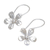 Silver dangle earrings, 'Simple Flowers' - Karen Silver Floral Dangle Earrings from Thailand