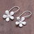 Pendientes colgantes de plata - Pendientes colgantes florales de plata Karen de Tailandia