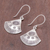 Silver dangle earrings, 'Spiral Fans' - Spiral Motif Karen Silver Dangle Earrings from Thailand