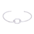 Sterling silver cuff bracelet, 'Oval Space' - Modern Sterling Silver Cuff Bracelet with an Oval Pendant