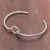 Manschettenarmband aus Sterlingsilber - Modernes Manschettenarmband aus Sterlingsilber mit ovalem Anhänger