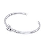 Sterling silver cuff bracelet, 'Love Knot' - Knot Motif Sterling Silver Cuff Bracelet from Thailand